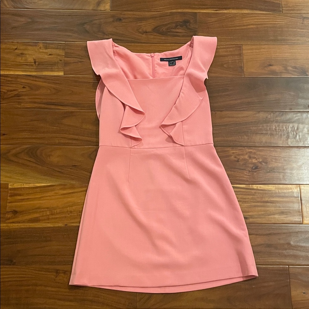 Elegant Pink Ruffle French Connection Dress
